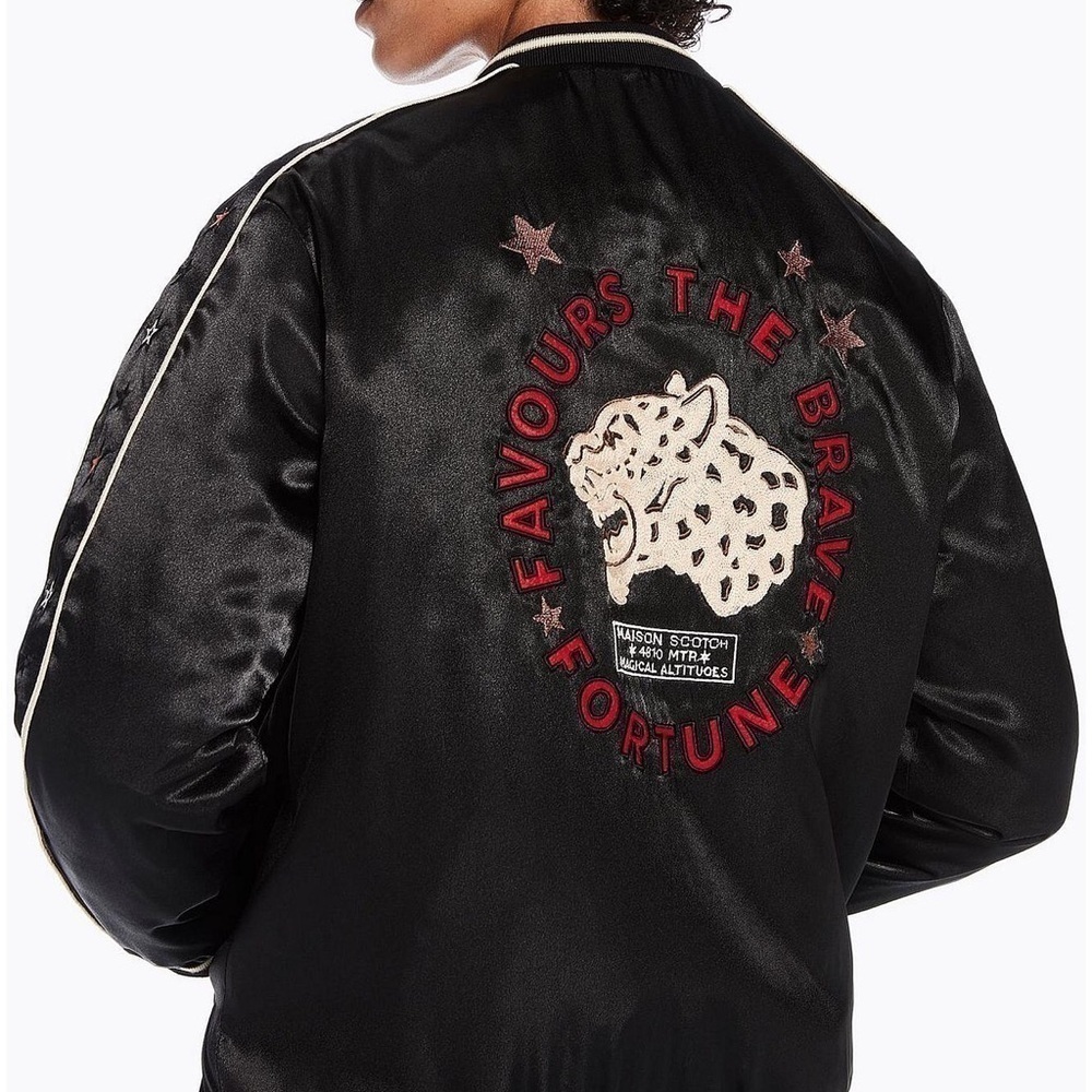 Scotch & Soda Reversible Double Sided Embroidered Bomber Jacket Size XS NWT $245